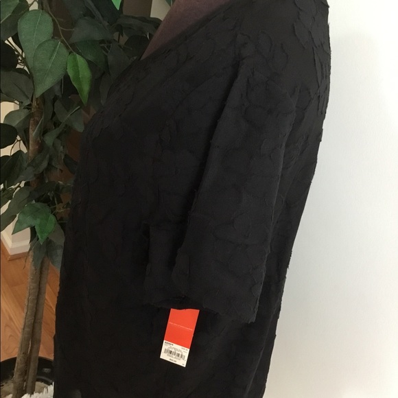 Evri textured floral mineral black short sleeve 4X - Picture 7 of 11